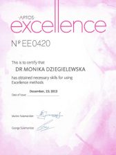 Certyfikat ukończenia szkolenia z używania metody Excellence